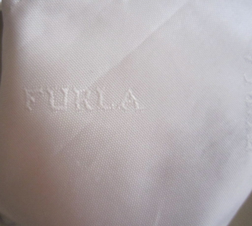 Furla White & Black Leather Hobo Bag