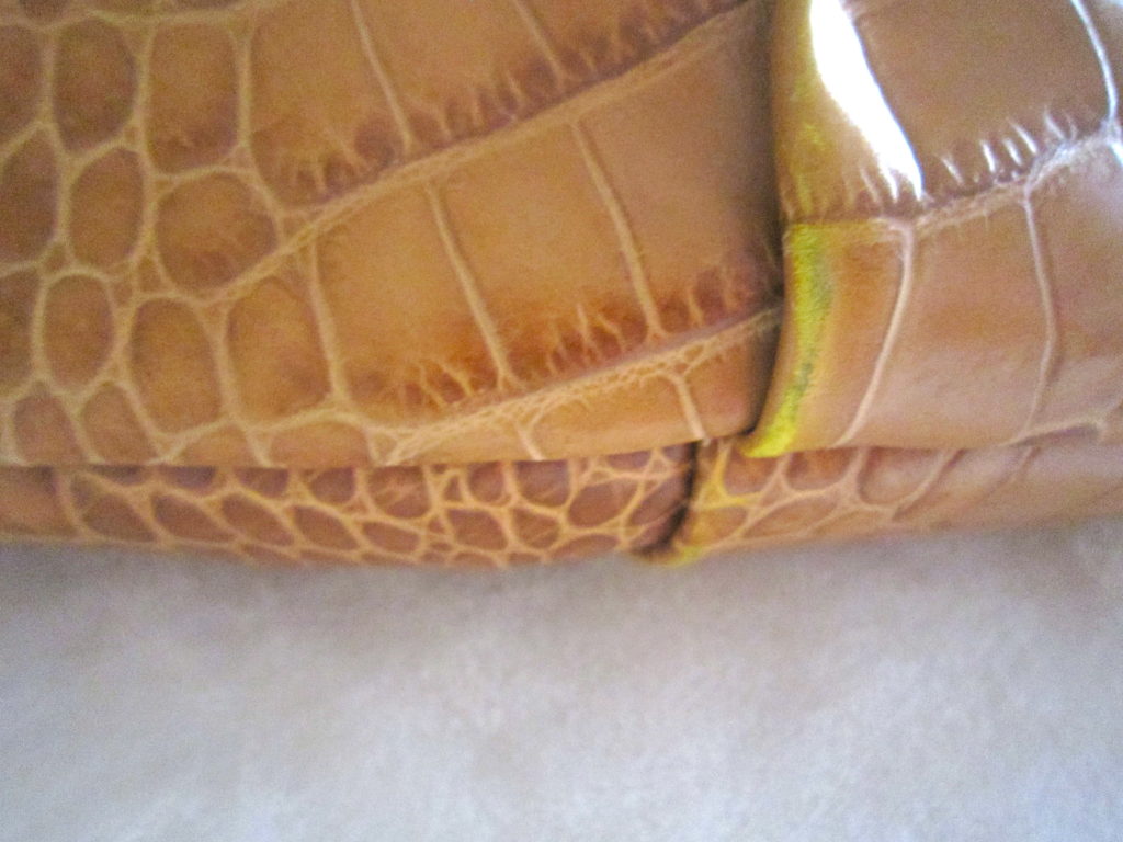 Furla Yellow Croc Embossed Leather Hobo Bag