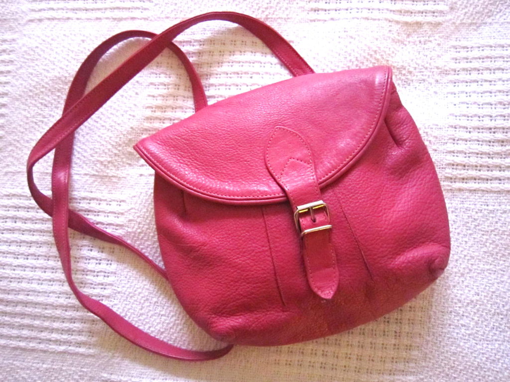 Genuine Leather Fuchsia Crossbody