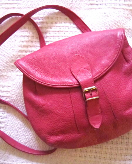 Genuine Leather Fuchsia Crossbody