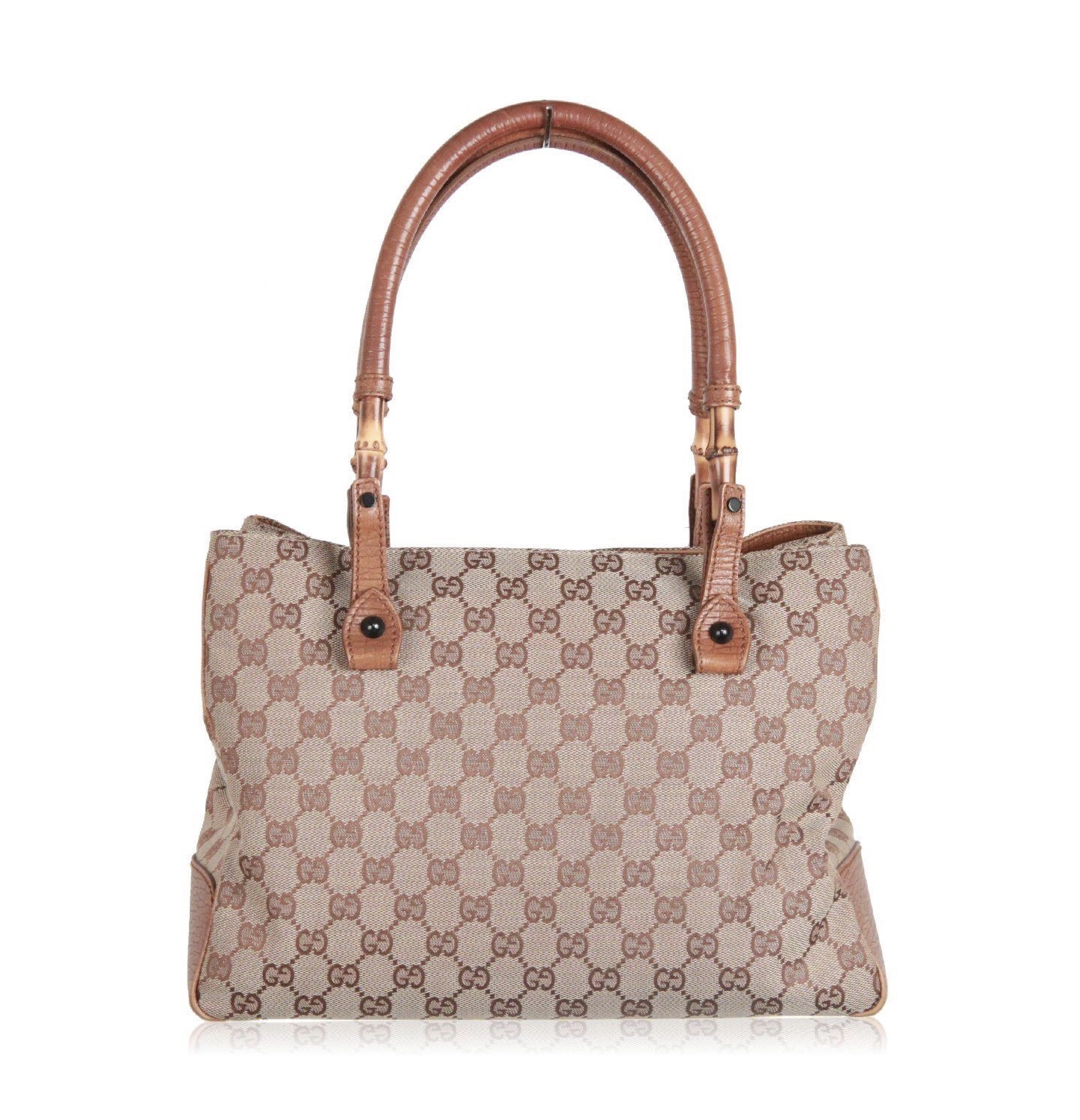 Gucci Bamboo GG Canvas Crafty Handbag (SHG-28907) – LuxeDH