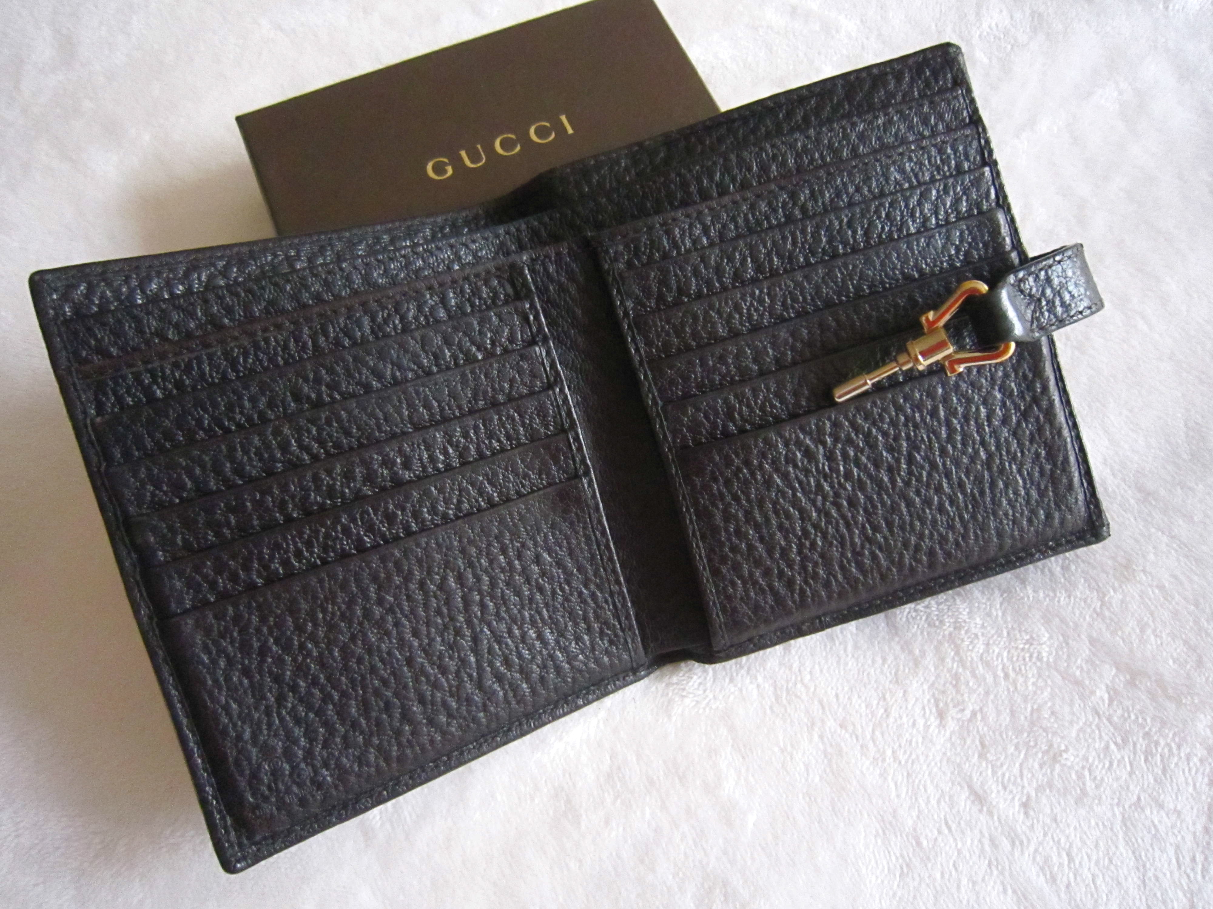 Gucci Black Leather Bi-Fold Wallet