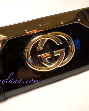 Gucci Black Patent Starlight Evening Clutch