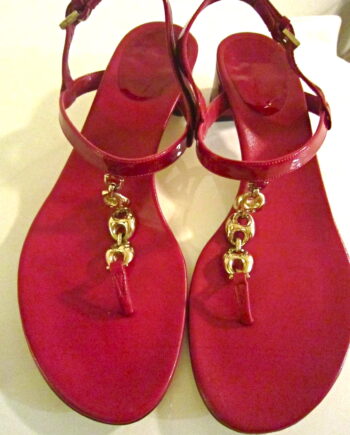 Gucci Cherry Patent Leather Horsebit Sandals