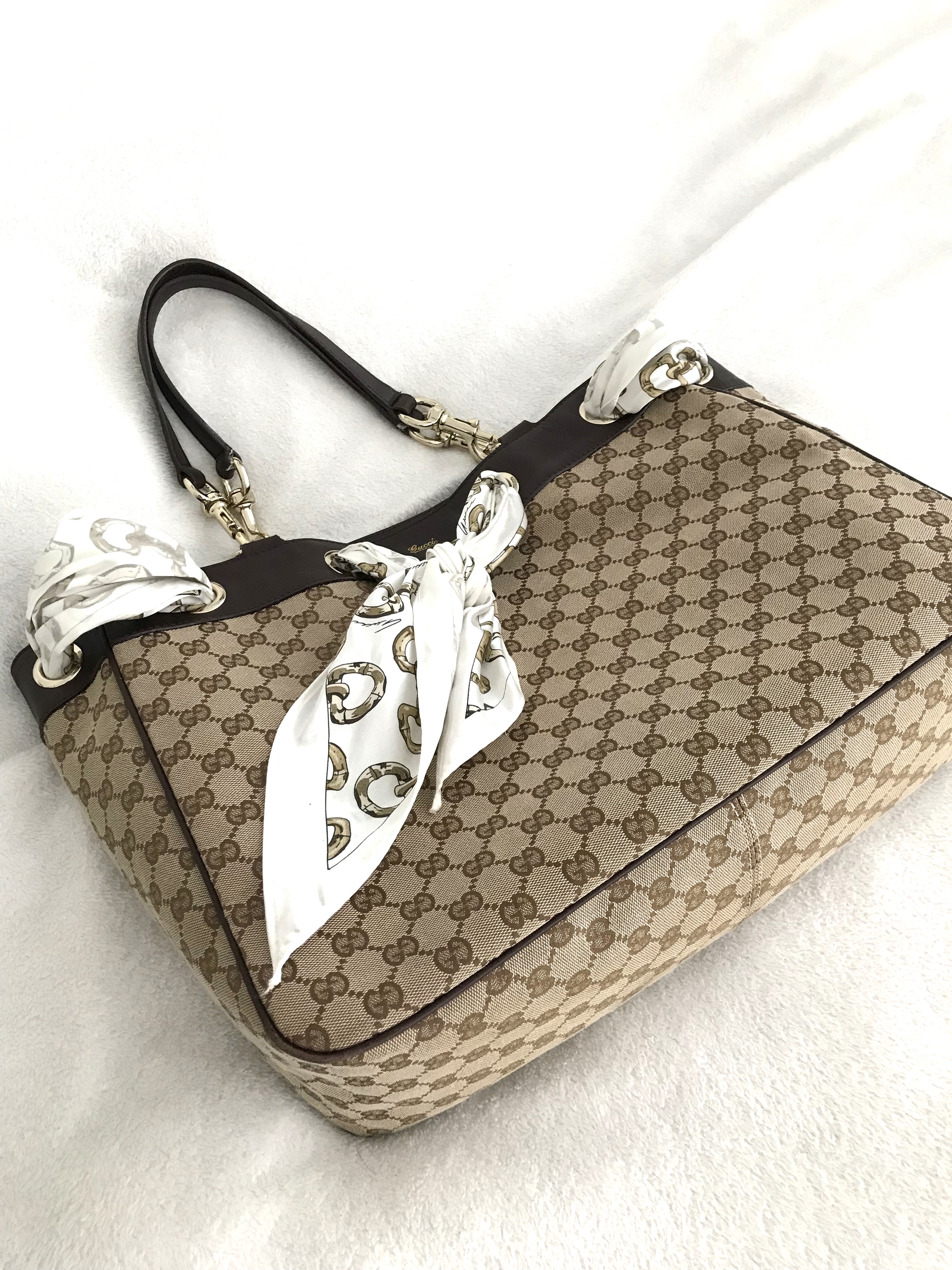 gucci bag with scarf