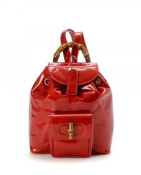 Gucci Red Bamboo Backpack