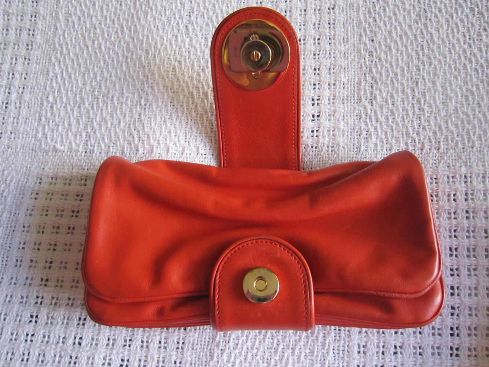 Gucci Red Snakeskin Exotic Leather Envelope Evening Flap Clutch