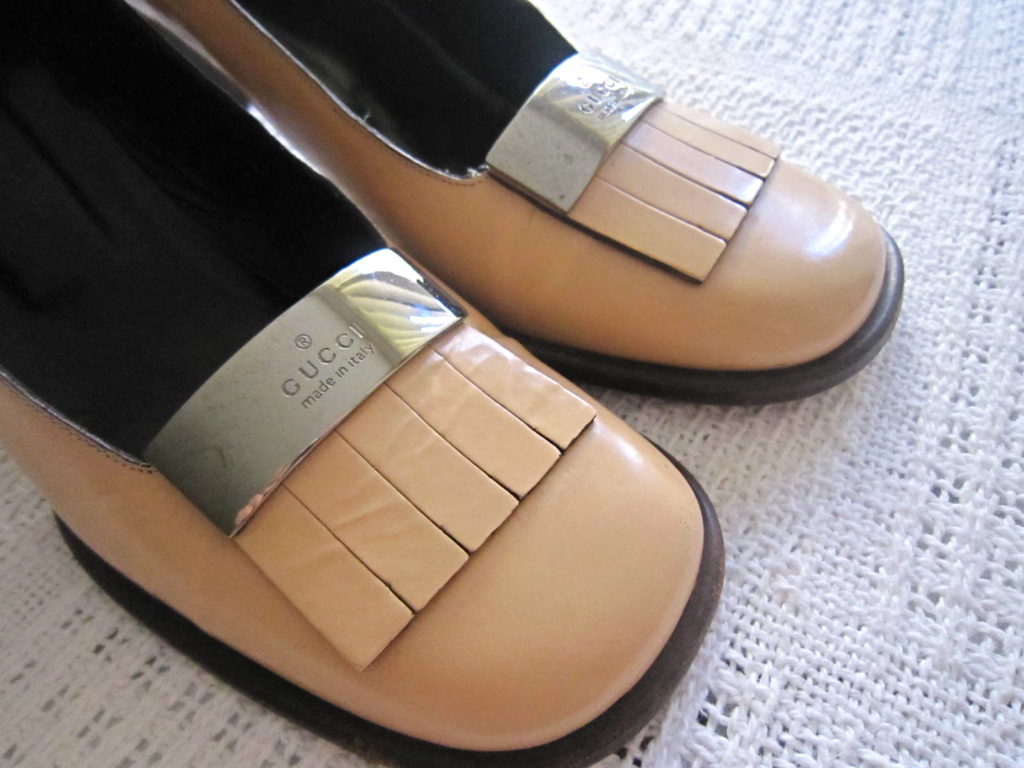 Gucci Signature Beige Leather Pumps/Size 36.5