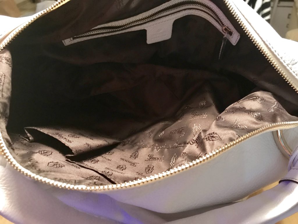 Gucci White Leather Bamboo Jungle Hobo Bag