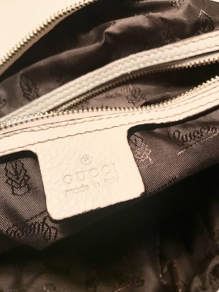 Gucci White Leather Bamboo Jungle Hobo Bag