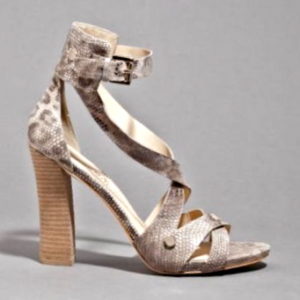 Guess by Marciano Leather Pattern Wrap High-Heel Sandals