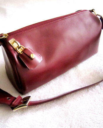 Holt Renfrew Burgundy Leather Shoulder Bag