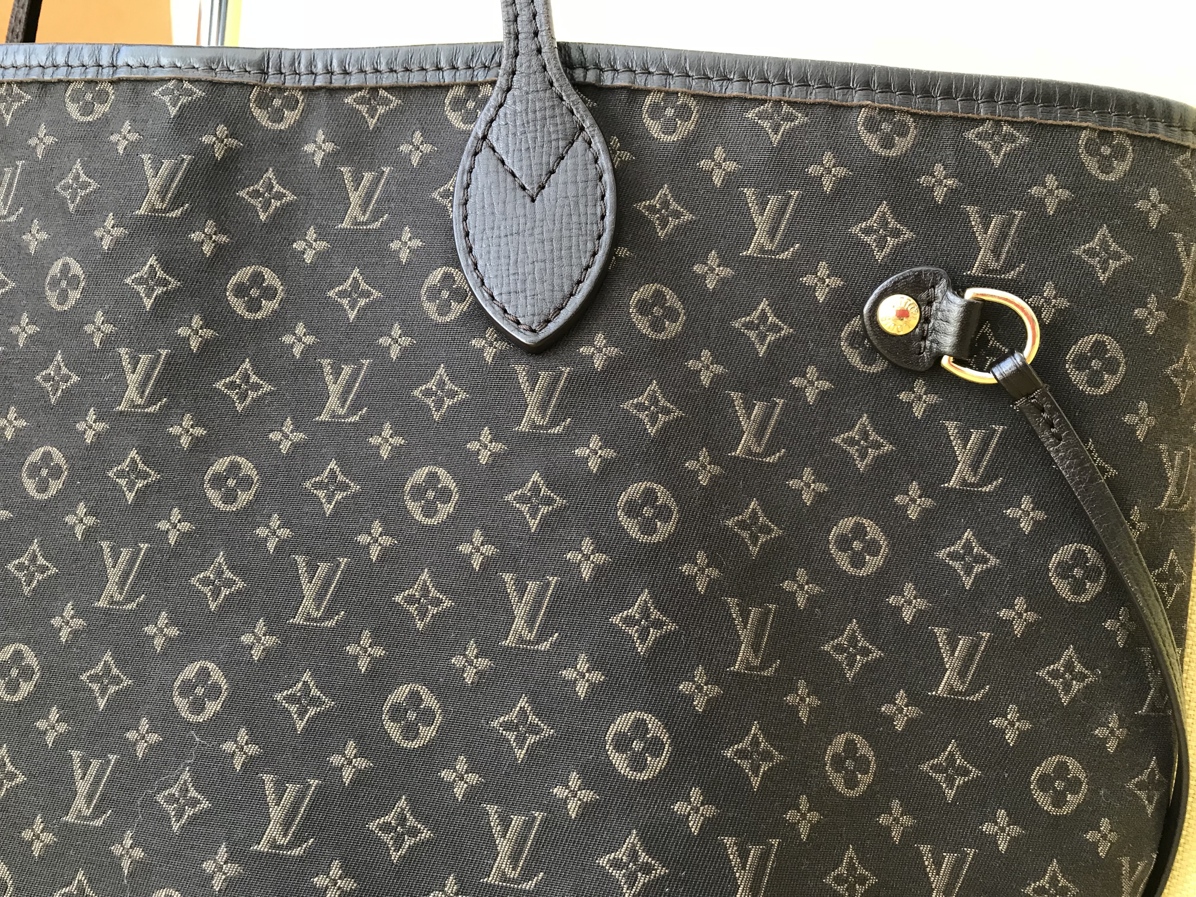 Louis Vuitton Grey x Navy Monogram Idylle Mini Lin Neverfull mm Tote Bag 15LV1104