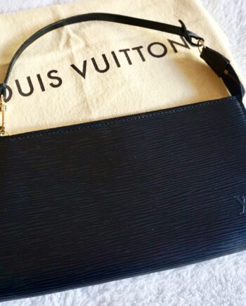 Louis Vuitton Black Epi Leather Pochette Handbag