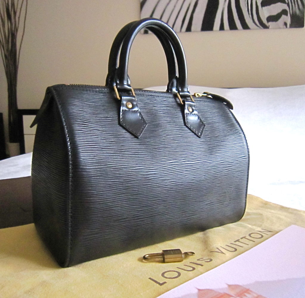 Louis Vuitton, Bags, Louis Vuitton Vintage Black Epi Speedy 25