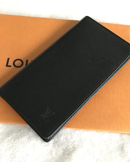 Louis Vuitton Black Epi Porte Cartes Credit Bifold Wallet