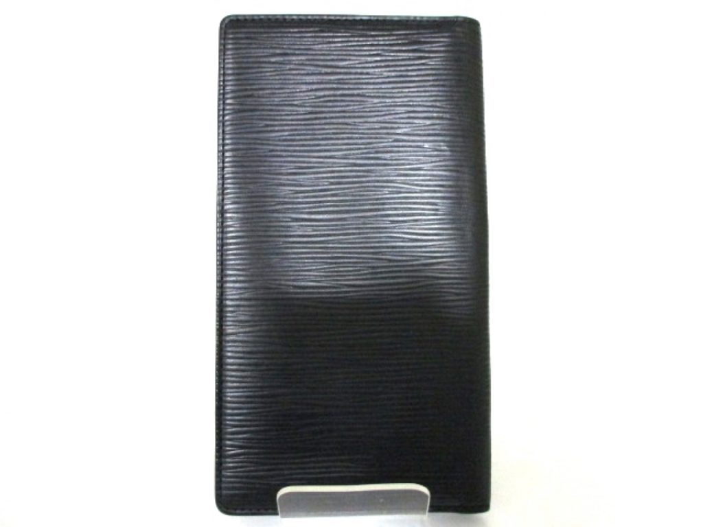 Black Epi Porte Cartes Credit Bifold Wallet