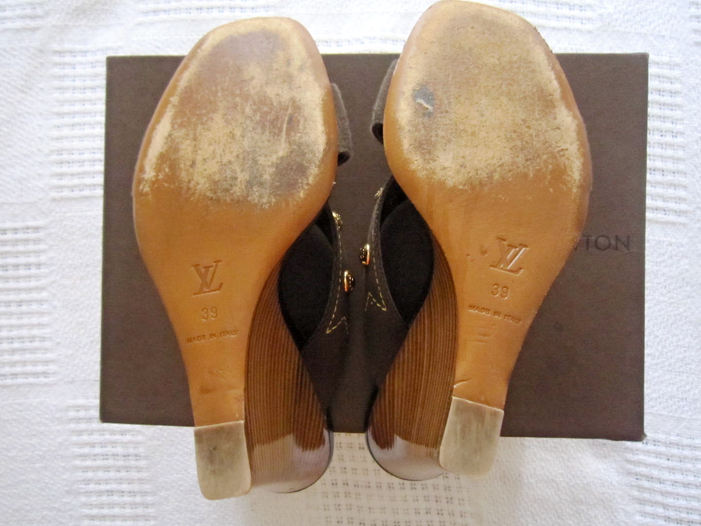 Louis Vuitton Brown Monogram Canvas and Leather Horizon Mule Sandals Size  37 Louis Vuitton