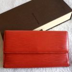 LOUIS VUITTON Mabillion Carmine Red Epi Leather Zip Around