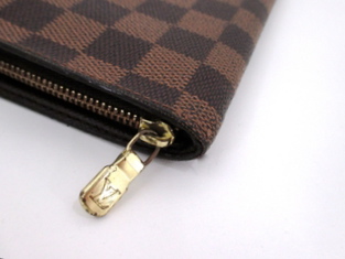Authentic Louis Vuitton Damier Porte Monnaie Zip Purse Wallet N61728 LV  8652F