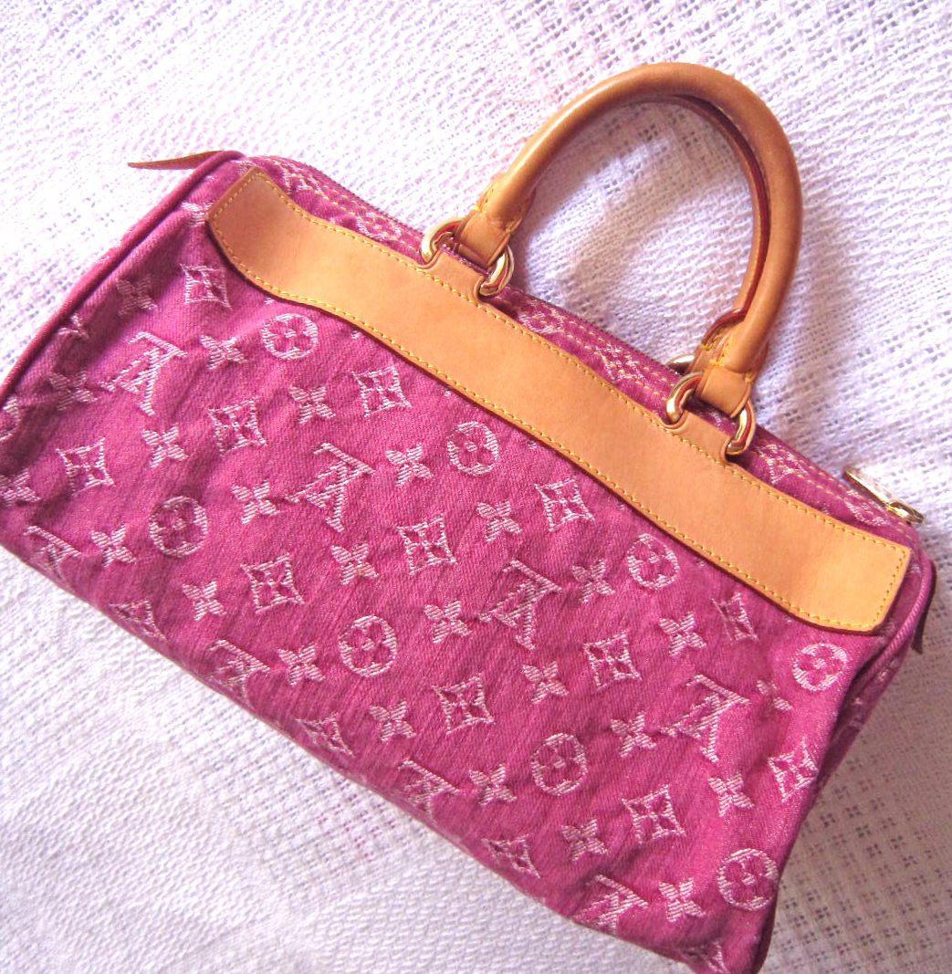 Louis Vuitton, Bags, Louis Vuitton Pink Monogram Denim Neo Speedy Bag 3