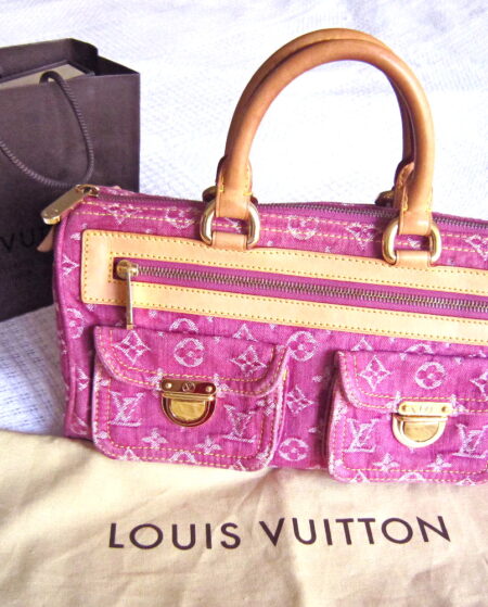 Louis Vuitton Fuchsia Monogram Denim Neo Speedy Handbag