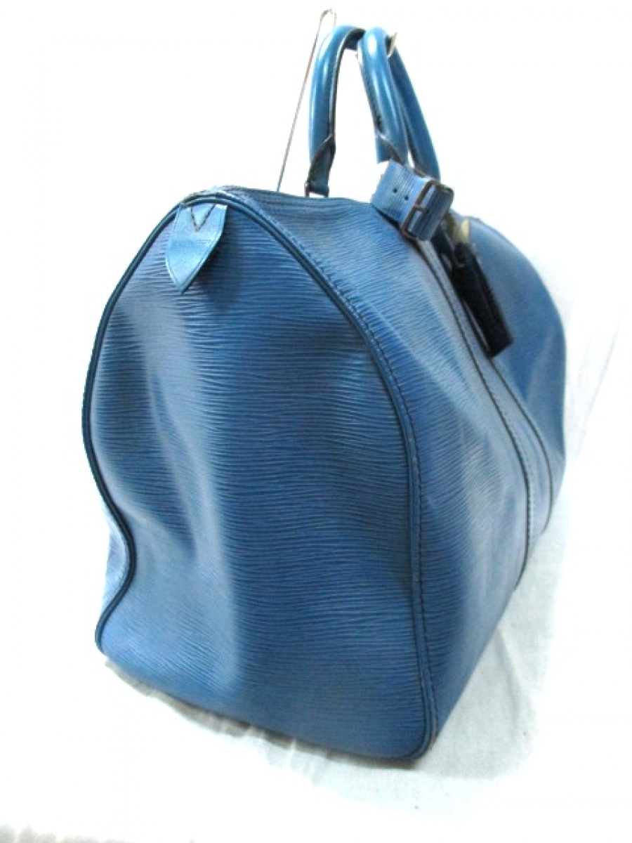 Louis Vuitton Blue Epi Leather Keepall 55 Duffle Bag 113lv48 – Bagriculture