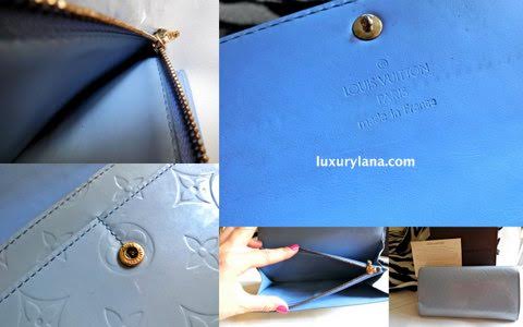 Louis Vuitton Blue Lagon Monogram Vernis Sarah NM3 Wallet - Yoogi's Closet