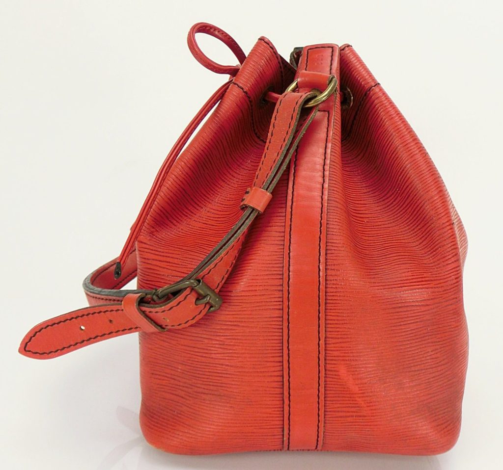 Petit Noe Red Epi Leather Bucket Bag