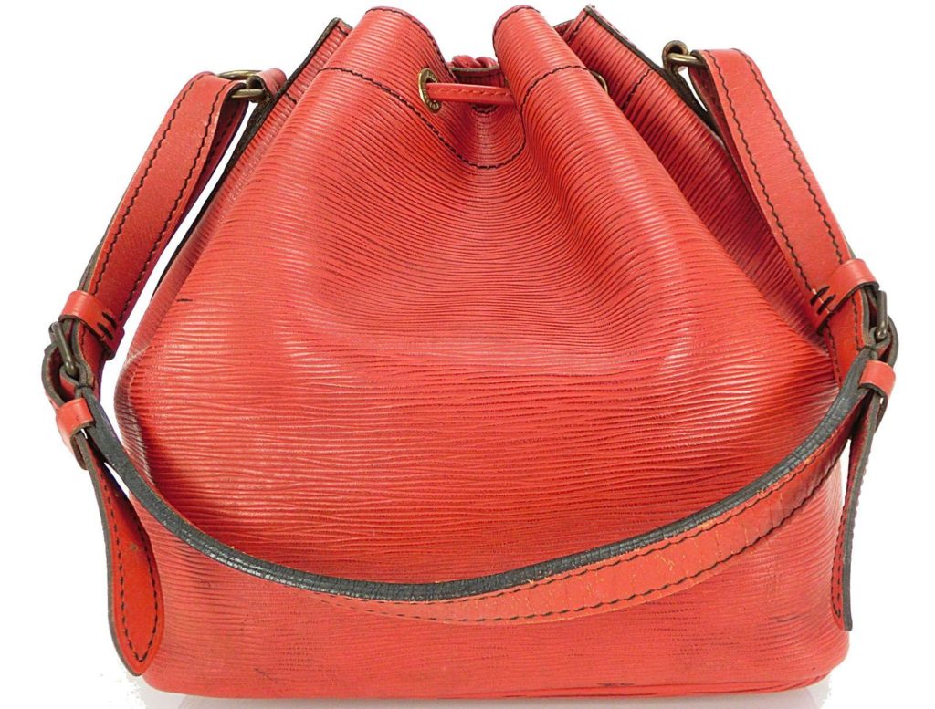 Petit Noe Red Epi Leather Bucket Bag