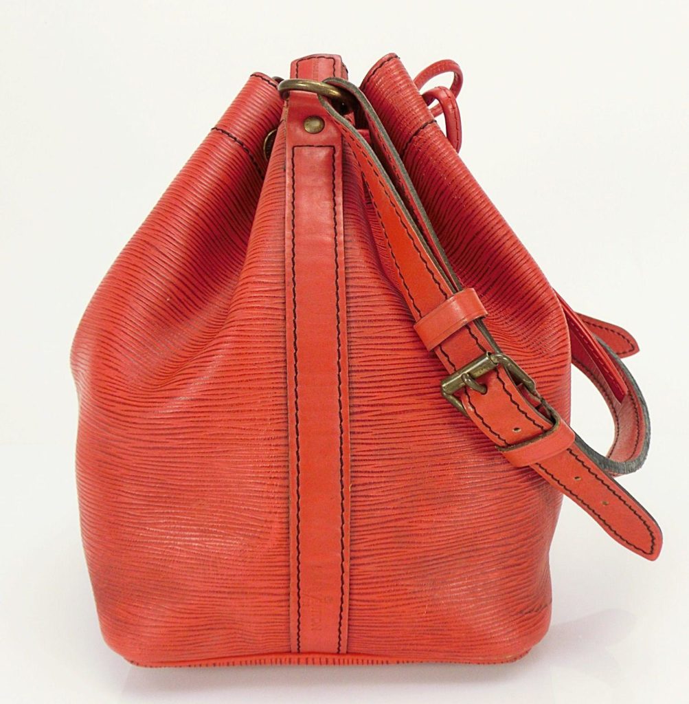 Petit Noe Red Epi Leather Bucket Bag