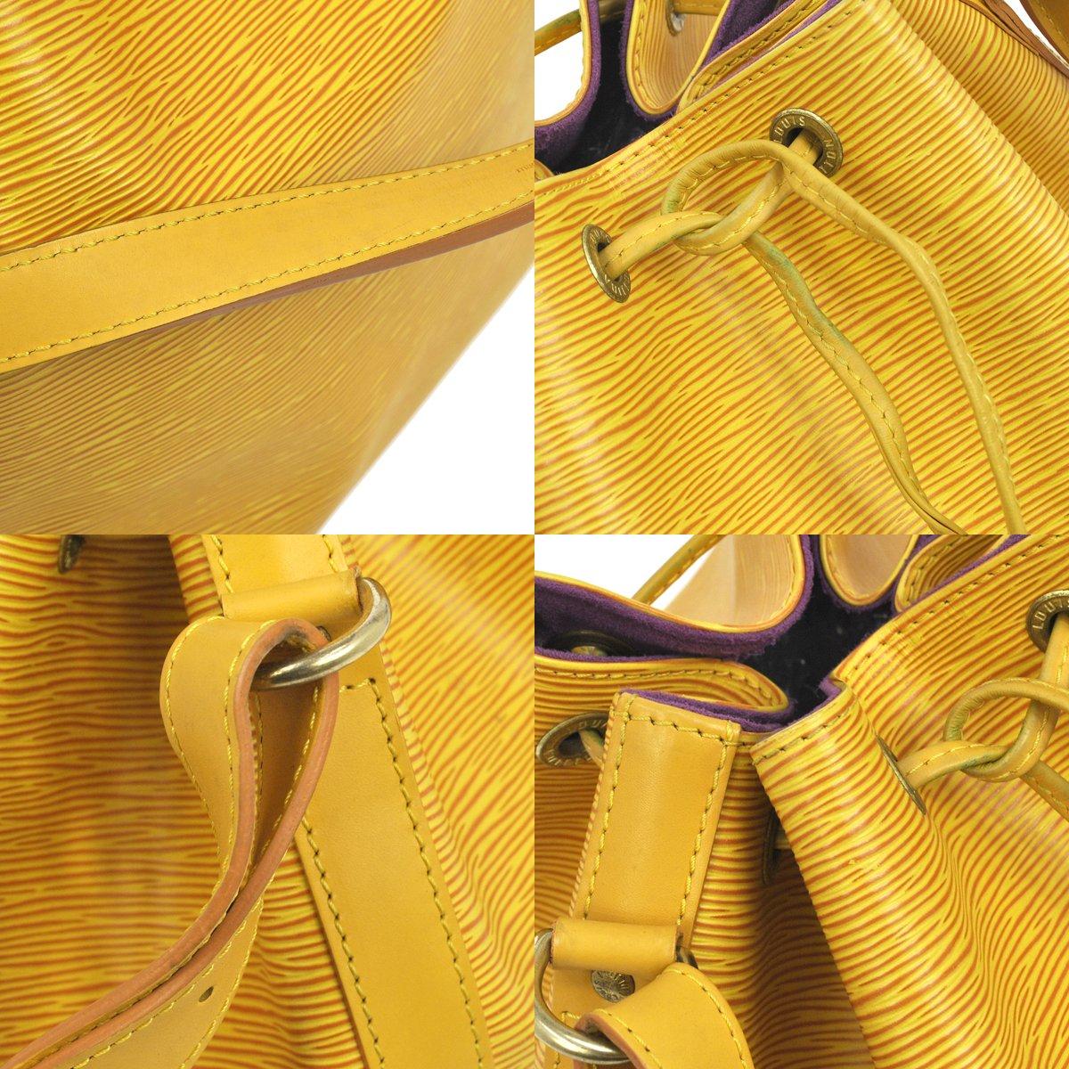 Yellow Louis Vuitton Epi Petit Noe Bucket Bag, Louis Vuitton Explorer  briefcase in grey monogram canvas and black leather