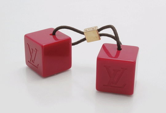 Louis Vuitton Louis Vuitton Transparent Pink Logo Cube Hair Tie
