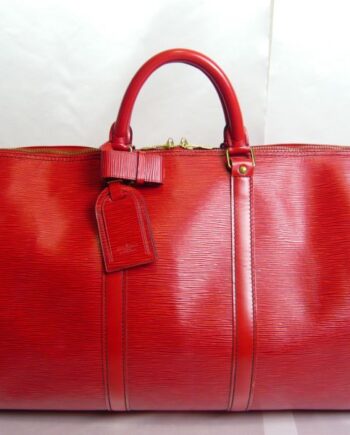 Louis Vuitton Red Epi Keepall 50 Duffel Bag