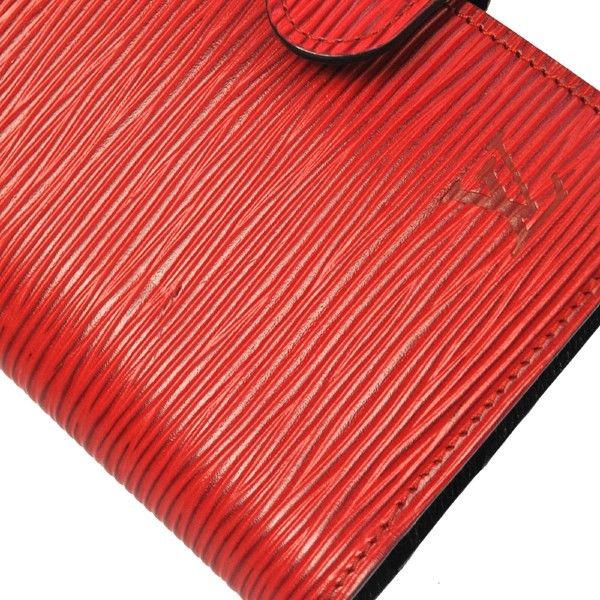 Auth LOUIS VUITTON ×Supreme M67753 Name Tag Epi Card Case Holder Red  Leather F/S