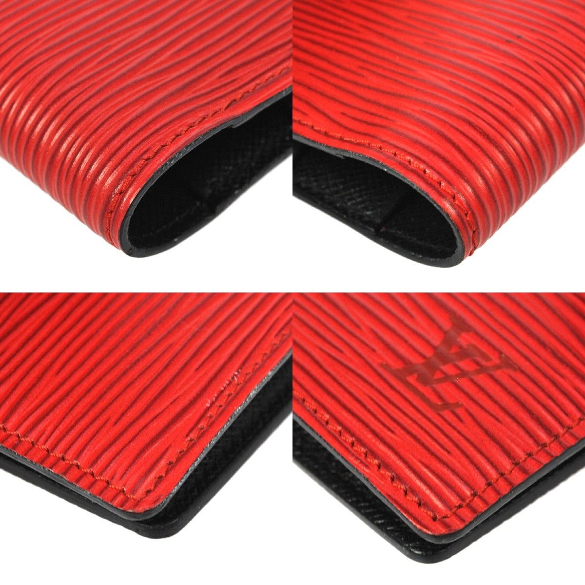 Louis Vuitton Red Epi Leather Porte Cartes Card Holder Wallet Insert  s330lv30W
