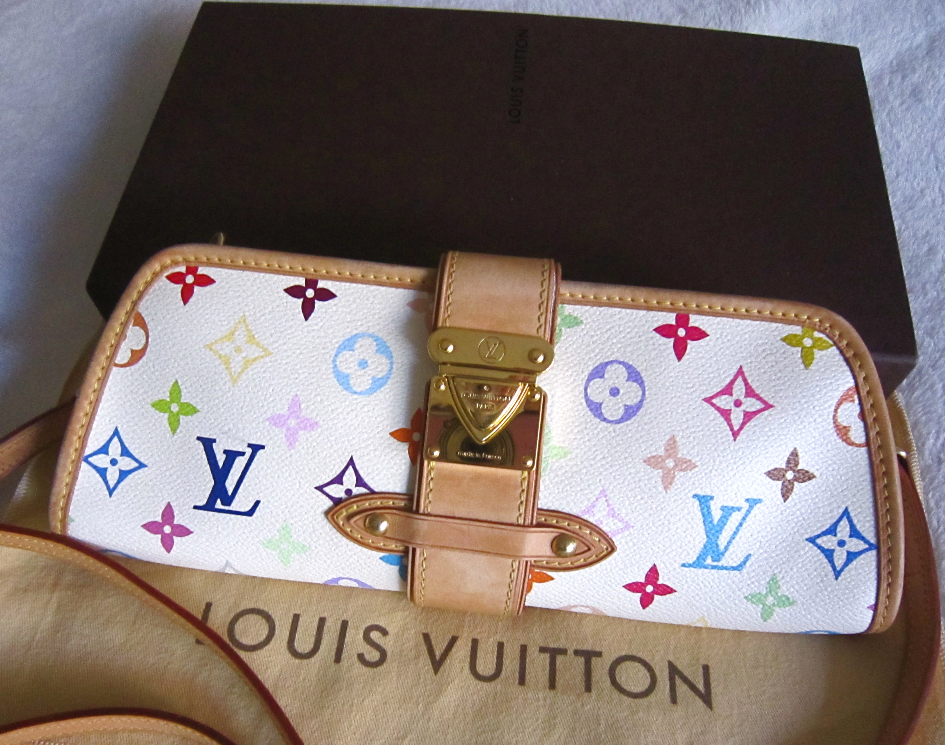 AUTHENTIC Louis Vuitton Shirley Clutch White Multicolore PREOWNED (WBA –  Jj's Closet, LLC