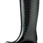 LOUIS VUITTON Rubber Embossed Monogram Splash Rain Boots 39 Black 1247529