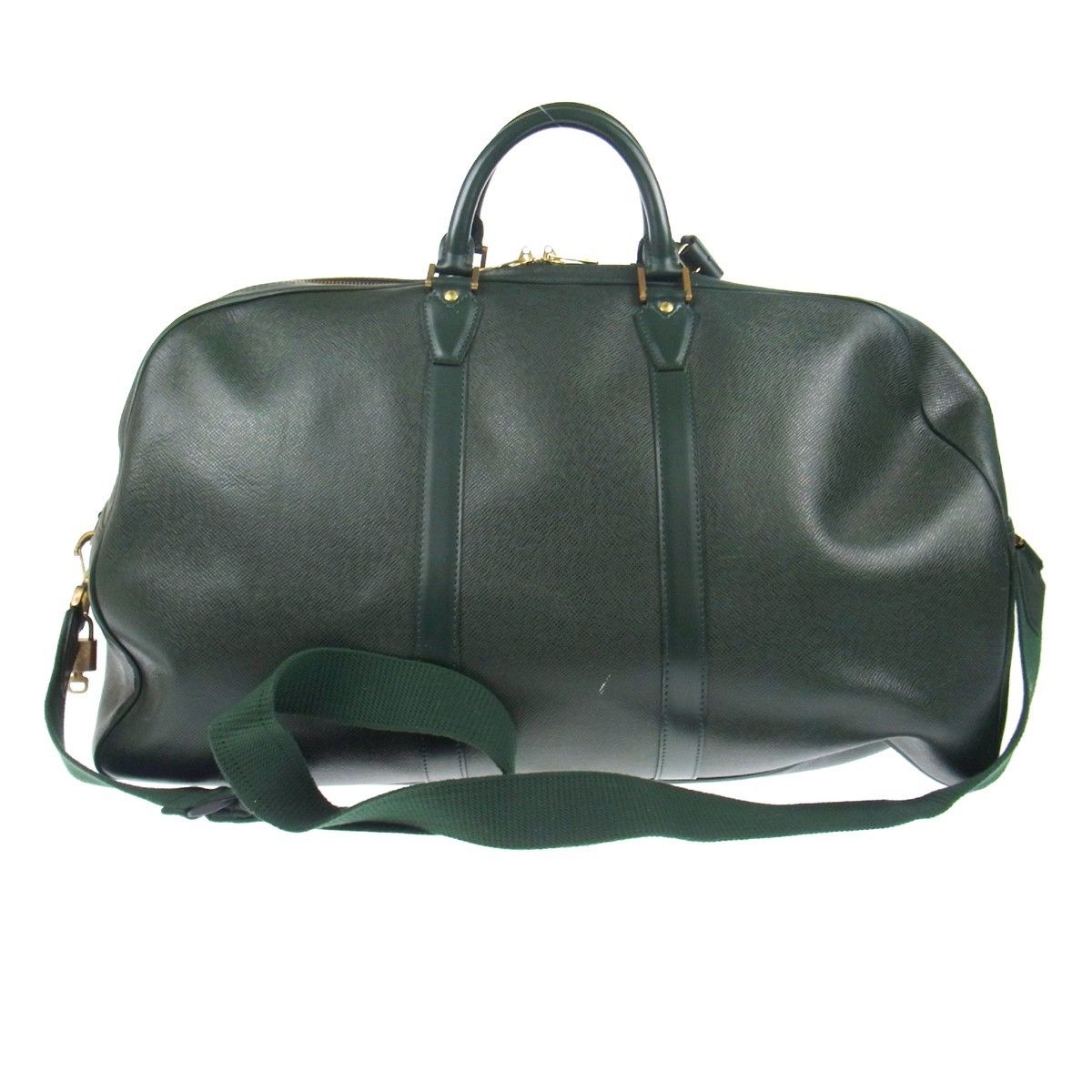 Keepall leather travel bag Louis Vuitton Green in Leather - 32591500