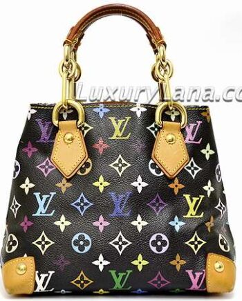 Louis Vuitton x Takashi Murakami Black Multicolor Monogram Audra Handbag