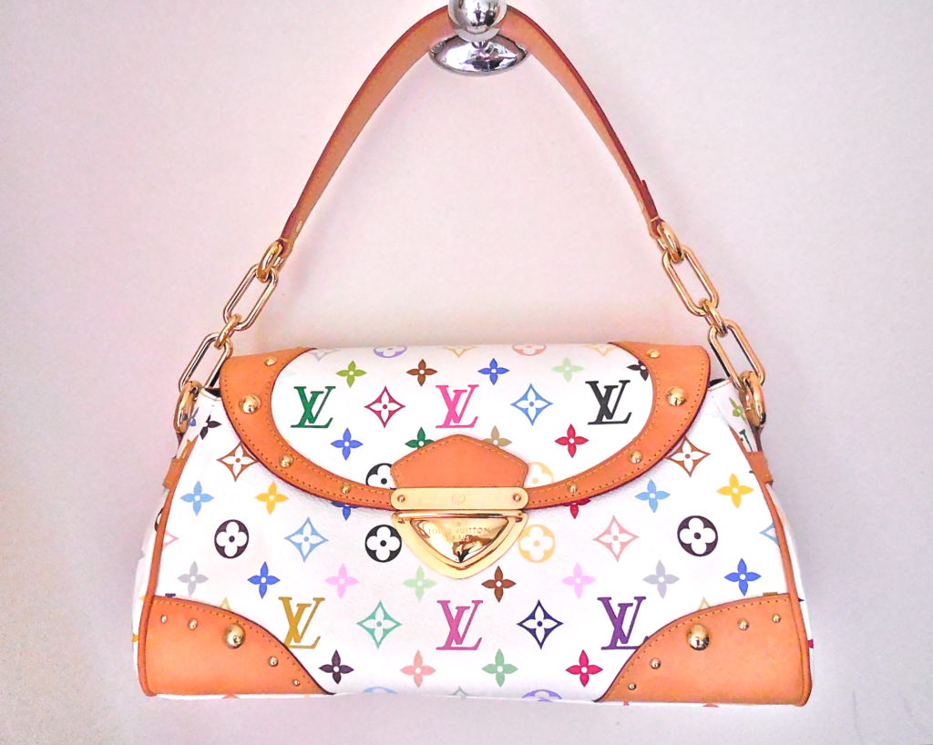 Louis Vuitton Takashi Murakami White Multicolor Beverly MM Handbag