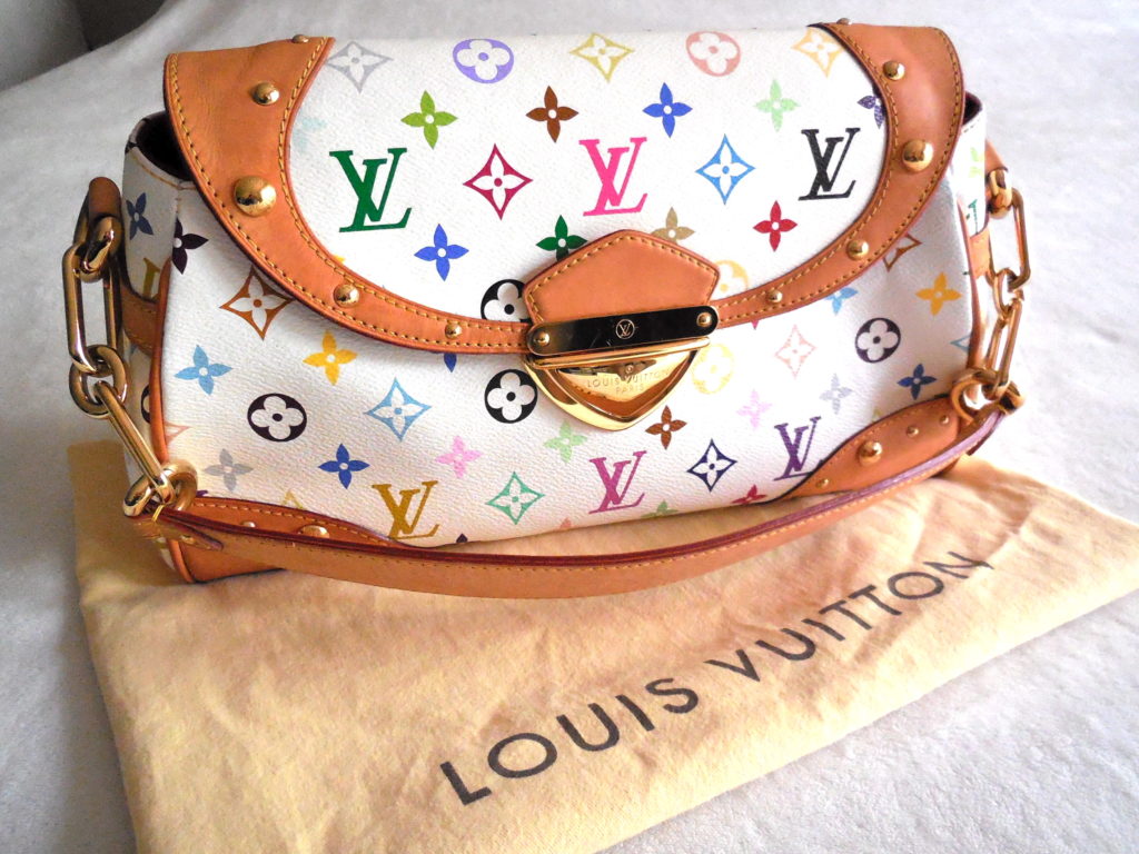 Louis Vuitton x Takashi Murakami White Multicolor Beverly MM Handbag
