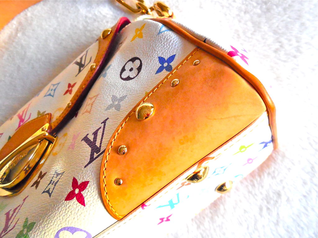 Louis Vuitton Takashi Murakami White Multicolor Beverly MM Handbag