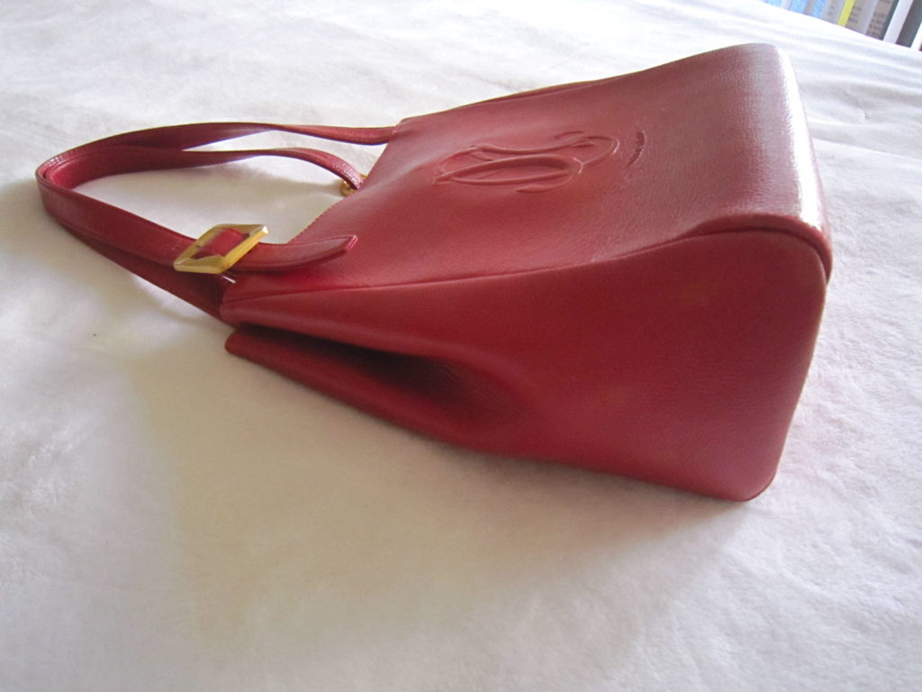 Marie Claire Vintage Red Leather Tote Bag