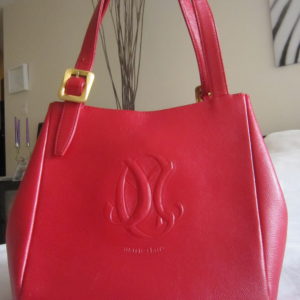 Marie Claire Vintage Red Leather Tote Bag