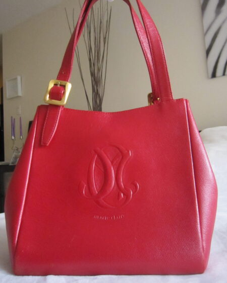 Marie Claire Vintage Red Leather Tote Bag