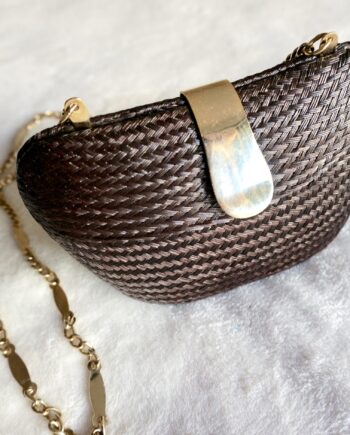 Mini Wicker Evening Bag on Chain-1