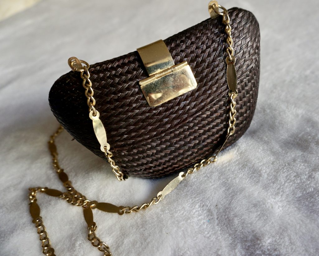 Mini Wicker Evening Bag on Chain