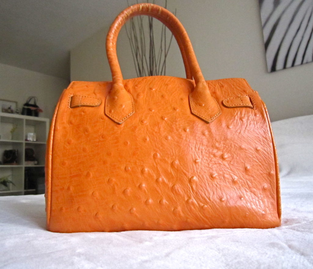 Orange Genuine Leather Satchel