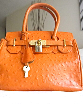 Orange Genuine Leather Satchel